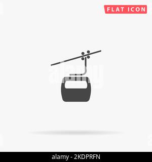 Flachvektorsymbol für die Seilbahn. Handgezeichnete Design-Illustrationen. Stock Vektor
