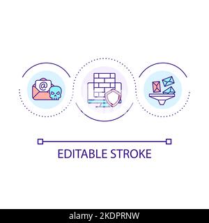 Passen Sie das Symbol für das Spam-Filter-Loop-Konzept an Stock Vektor