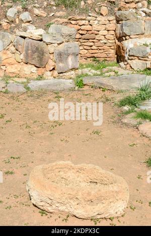 Blick auf die archäologische Stätte von Palmavera auf Sardinien in Italien Stockfoto