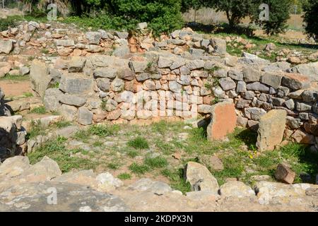 Blick auf die archäologische Stätte von Palmavera auf Sardinien in Italien Stockfoto