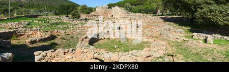 Blick auf die archäologische Stätte von Palmavera auf Sardinien in Italien Stockfoto