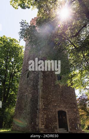 Der Piastenturm, Teil des Schlosses Cieszyn, einer Hochburg der Gotik und Renaissance in der Grenzstadt Cieszyn in Polen Stockfoto