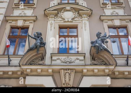 Drton Fassade des Bezirksgerichts in Cieszyn Grenzstadt in Polen Stockfoto