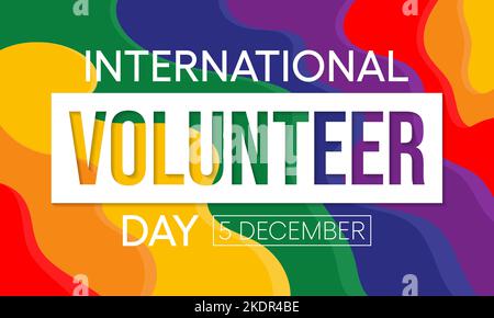 Der International Volunteer Day (IVD) wird jedes Jahr am 5. Dezember durchgeführt Stock Vektor
