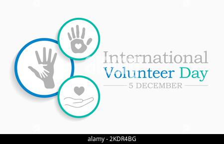Der International Volunteer Day (IVD) wird jedes Jahr am 5. Dezember durchgeführt Stock Vektor