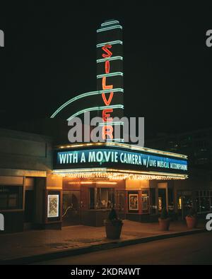 Silver Theatre Festzelt bei Nacht, Silver Spring, Maryland Stockfoto