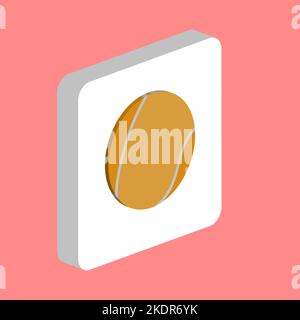 Einfaches Vektor-Symbol für Tennisball. Illustration Symbol Design-Vorlage für Web mobile UI-Element. Perfekte Farbe isometrisches Piktogramm auf 3D weißen Quadrat. T Stock Vektor
