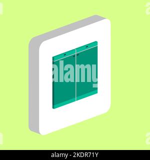 Einfaches Vektorsymbol für Schublade. Illustration Symbol Design-Vorlage für Web mobile UI-Element. Perfekte Farbe isometrisches Piktogramm auf 3D weißen Quadrat. Schublade Stock Vektor