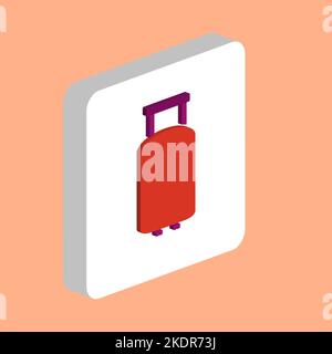 Einfaches Vektorsymbol für Koffer. Illustration Symbol Design-Vorlage für Web mobile UI-Element. Perfekte Farbe isometrisches Piktogramm auf 3D weißen Quadrat. Anzug Stock Vektor
