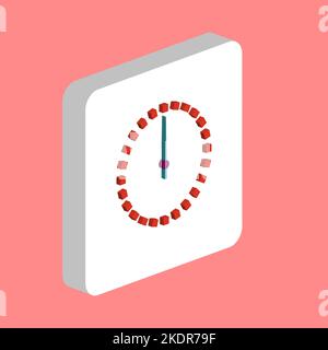 Dial Clock, Time Simple Vector Icon. Illustration Symbol Design-Vorlage für Web mobile UI-Element. Perfekte Farbe isometrisches Piktogramm auf 3D weißen Squa Stock Vektor