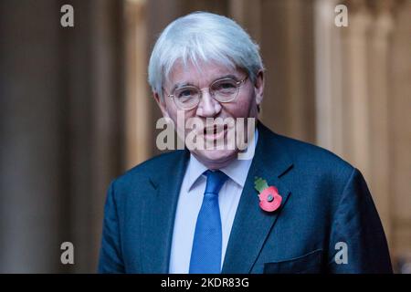 Downing Street, London, Großbritannien. 8.. November 2022. Der Abgeordnete Andrew Mitchell, Staatsminister (Minister für Entwicklung) im Außenministerium, Commonwealth and Development Office, nimmt an der wöchentlichen Kabinettssitzung in der Downing Street 10 Teil. Foto von Amanda Rose/Alamy Live News Stockfoto