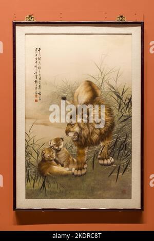 Chinesische Kunstgalerie - Weben - Tiger - 1982 Stockfoto