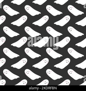 Geister niedlichen Halloween nahtlose Muster. Vektorgrafik. Stock Vektor
