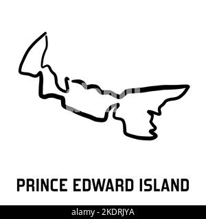 Prince Edward Island Kartenumriss - glatte einfache handgezeichnete kanadische Provinzform Kartenvektor. Provinz in Kanada. Stock Vektor