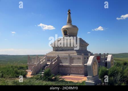 Innere Mongolei West ujimqin: buddhistischer Schrein erster großer Aobao Zautra fünf Tage lang Stockfoto