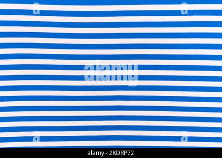 Vintage Farbe Stoff Abstrakte Linie Muster Streifen Textil Horizontal Blau Weiß Textur Hintergrund Stil Material Design. Stockfoto