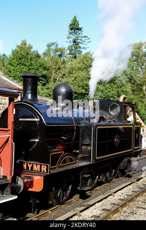 Taff-Bahnlinie O2, Baureihe 0-6-2T Lokomotive Nr. 85 am Bahnhof Goathland, North Yorkshire Moors Railway im September 2022. (Siehe Hinweis). Stockfoto