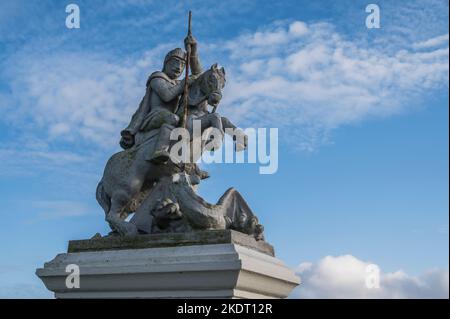 Das Bild zeigt die italienische Kapelle in der Nähe von Kirkwall im Orkney's. Die Kapelle wurde von italienischen Kriegsgefangenen während des Zweiten Weltkriegs erbaut. Stockfoto