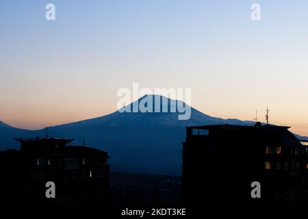 Blick auf den Berg Ararat von Eriwan, Ararat Armenia Berg Stockfoto