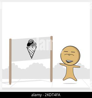 Glücklicher Mann und Eis Stock Vektor