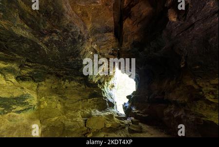 Wandern auf dem Alum Cove Trail in Arkansas Stockfoto