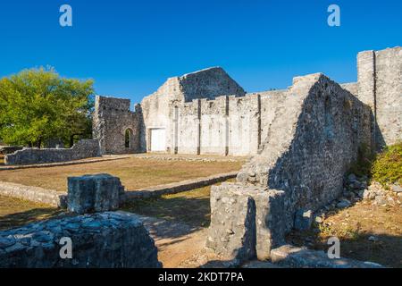 Die antike Basilika Fulfinum Mirine in der Nähe von Omisalj auf der Insel Krk, Kroatien Stockfoto