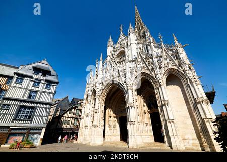 Rouen Normandie Frankreich. Kirche Saint Maclou Stockfoto