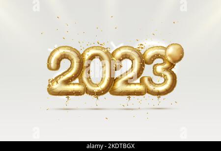 Frohes neues Jahr 2023, Weihnachten Abdeckung festlich. Vektorgrafik Stock Vektor