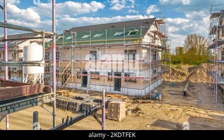 Baustelle für neue Stadthäuser Stockfoto