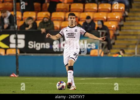 Blackpool, Großbritannien. 08.. November 2022. Darragh Lenihan #26 von Middlesbrough während des Sky Bet Championship Spiels Blackpool gegen Middlesbrough in der Bloomfield Road, Blackpool, Großbritannien, 8.. November 2022 (Foto von Mark Cosgrove/News Images) in Blackpool, Großbritannien am 11/8/2022. (Foto von Mark Cosgrove/News Images/Sipa USA) Quelle: SIPA USA/Alamy Live News Stockfoto