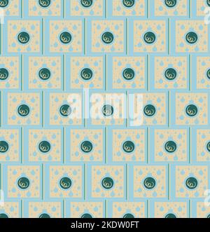 Nahtloses minimalistisches Vektor-Muster mit Weihnachtskugeln, lustigen Texturen, Geschenkpapier, Tapeten, Dekoration für Neujahrsgeschenke Stock Vektor