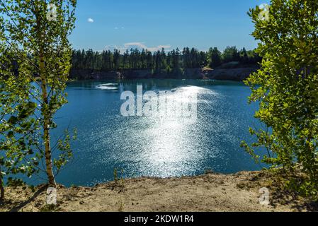 Pugarevsky Steinbruch . Wsewoloschsk Leningrad Gebiet Stockfoto