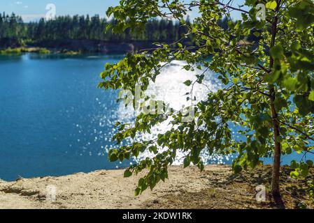 Pugarevsky Steinbruch . Wsewoloschsk Leningrad Gebiet Stockfoto