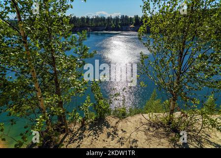 Pugarevsky Steinbruch . Wsewoloschsk Leningrad Gebiet Stockfoto