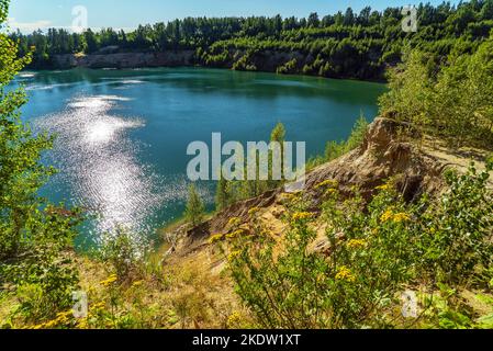 Pugarevsky Steinbruch . Wsewoloschsk Leningrad Gebiet Stockfoto