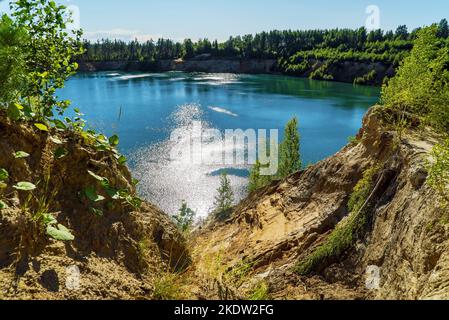 Pugarevsky Steinbruch . Wsewoloschsk Leningrad Gebiet Stockfoto