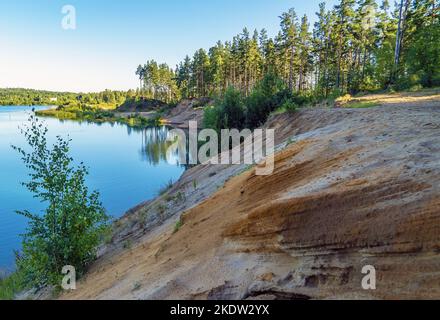 Pugarevsky Steinbruch . Wsewoloschsk Leningrad Gebiet Stockfoto