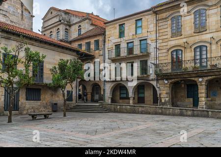 Pontevedra, Galicien, Spanien, 9. Oktober 2022. Platz in der Stadt Pontevedra, Galicien, Spanien. Stockfoto