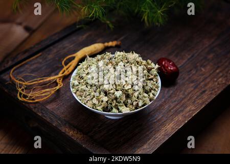 Chinesische Kräutermedizin weiße Distel Stockfoto