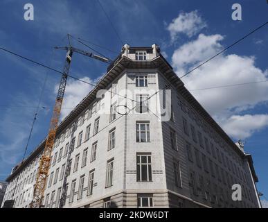 WIEN, ÖSTERREICH - CA. SEPTEMBER 2022: Oesterreichische Postsparkasse Übersetzung Österreichisches Postsparkassengebäude nach dem Entwurf von Otto Wagner circa Stockfoto