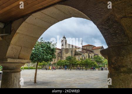 Pontevedra, Galicien, Spanien, 9. Oktober 2022. Platz in der Stadt Pontevedra, Galicien, Spanien. Stockfoto