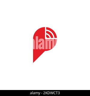 Logo-Vektor für die Position des P-Signals Stock Vektor