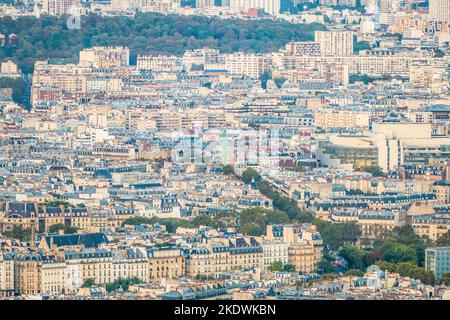 Luftaufnahme des Platzes der Bastille in Paris Stockfoto