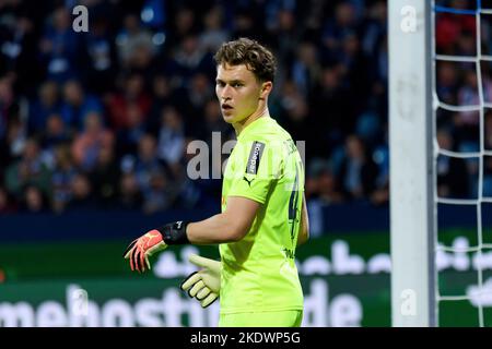 Torwart Jan OLSCHOWSKY (MG) ist im Tor, Fußball 1. Bundesliga, 14. Spieltag, VfL Bochum (BO) - Borussia Monchengladbach (MG) 2: 1, am 8.. November 2022 in Bochum/Deutschland. Stockfoto