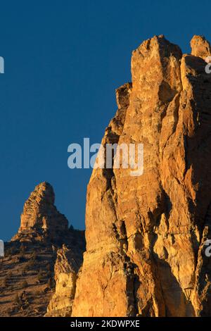 Smith Rocks vom North Point Trail, Smith Rock State Park, Oregon Stockfoto