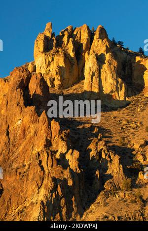 Smith Rocks vom North Point Trail, Smith Rock State Park, Oregon Stockfoto