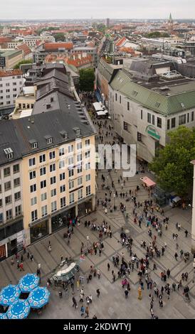 Blick auf den Marienplatz, München, Bayern, Deutschland. Stockfoto