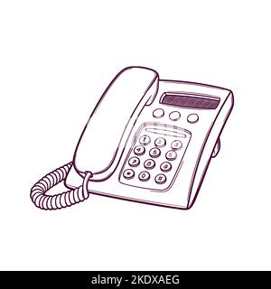 Handgezeichnete Abbildung des Telefonkritzels Stock Vektor
