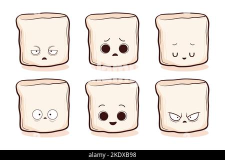 Set von niedlichen handgezeichneten Marschmeichs Stock Vektor