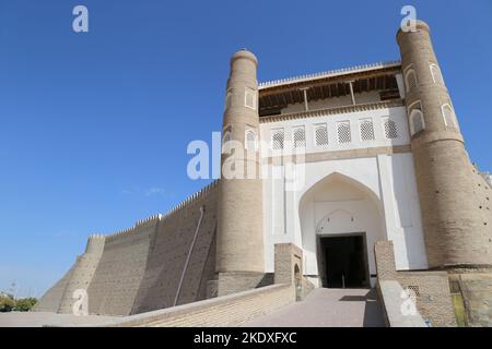 Haupttor, Arche, Registan, Historisches Zentrum, Bukhara, Provinz Bukhara, Usbekistan, Zentralasien Stockfoto